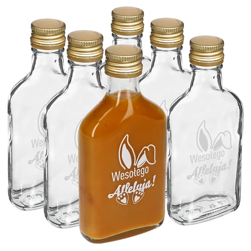 Fľaša 200ml so skrutkovacím uzáverom, potlač ZAJACIE UŠI 6ks  - 1 ['fľaša', ' fľaše', ' fľaša s potlačou', ' fľaša na sviatky', ' fľaša na Veľkú noc', ' fľaša na likéry', ' fľaša na pálenku', ' fľaša na alkohol', ' sklenená fľaša s korkom', ' fľaša 200 ml so skrutkovacím uzáverom', ' fľaše ploskačky', ' fľaša opička', ' sada na sviatky', ' nápoje na sviatky', ' malá ozdobná fľaša']