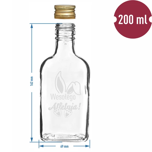 Fľaša 200ml so skrutkovacím uzáverom, potlač ZAJACIE UŠI 6ks - 6 ['fľaša', ' fľaše', ' fľaša s potlačou', ' fľaša na sviatky', ' fľaša na Veľkú noc', ' fľaša na likéry', ' fľaša na pálenku', ' fľaša na alkohol', ' sklenená fľaša s korkom', ' fľaša 200 ml so skrutkovacím uzáverom', ' fľaše ploskačky', ' fľaša opička', ' sada na sviatky', ' nápoje na sviatky', ' malá ozdobná fľaša']