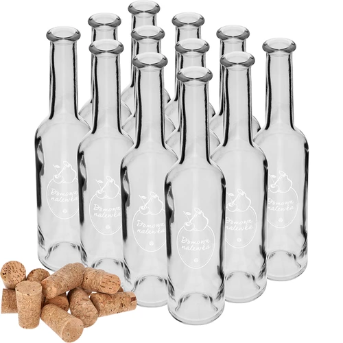 Fľaša 350 ml s korkom, potlač Domáci likér - 4 ['na likér', ' domáci likér', ' višňovka', ' duly', ' arónia', ' fľaša na alkohol', ' domáce alkoholy', ' fľaša s potlačou']