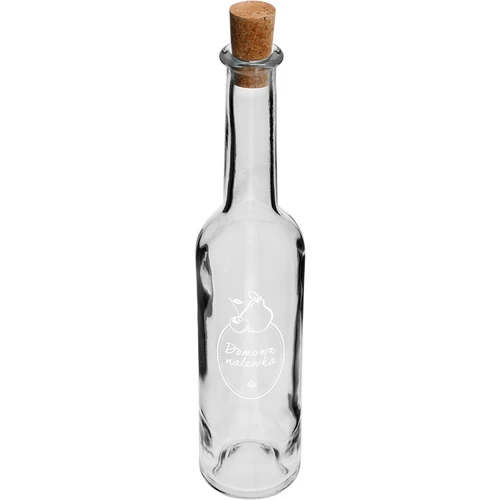Fľaša 350 ml s korkom, potlač Domáci likér - 2 ['na likér', ' domáci likér', ' višňovka', ' duly', ' arónia', ' fľaša na alkohol', ' domáce alkoholy', ' fľaša s potlačou']