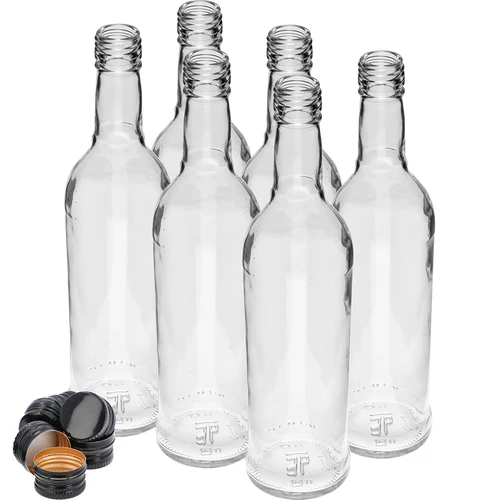 Fľaša 500 ml Štíhla, s čiernym uzáverom, na vodku, 6 ks - 3 ['fľaše s uzávermi', ' fľaša s uzáverom', ' monopolka', ' monopolky', ' fľaša na vodku', ' fľaše na vodku', ' fľaša na džús', ' fľaše na džúsy', ' fľaša na likér', ' fľaše na likéry', ' fľaše na alkohol', ' fľaša na alkohol', ' čierne uzávery', ' biela fľaša', ' uzatvárateľná fľaša', ' uzatvárateľné fľaše', ' fľaše štíhleho tvaru']