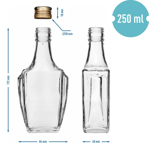 Fľaša Art Deco 250ml so skrutkovacím uzáverom fi28 - 6 ['fľaša na likér', ' fľaše na likér', ' fľaša na alkohol', ' ozdobné fľaše na alkohol', ' sklenená fľaša na alkohol', ' fľaše na pálenku na svadbu', ' fľaša na likér', ' ozdobné fľaše', ' fľaša na vodku', ' fľaša na vodku']