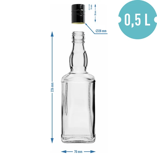 Fľaša Daniels 500 ml so skrutkovacím uzáverom, 1 ks - 6