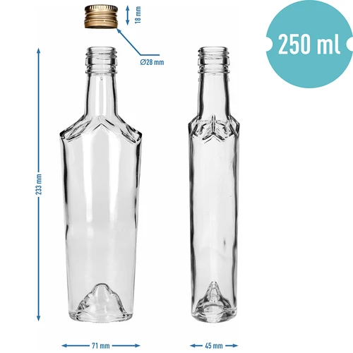Fľaša Everest 250 ml so skrutkovacím uzáverom fi28, 12 ks - 7 ['fľaša na likér', ' fľaše na likér', ' fľaša na alkohol', ' ozdobné fľaše na alkohol', ' sklenená fľaša na alkohol', ' fľaše na pálenku na svadbu', ' fľaša na likér', ' ozdobné fľaše', ' fľaša na vodku', ' fľaša na vodku']
