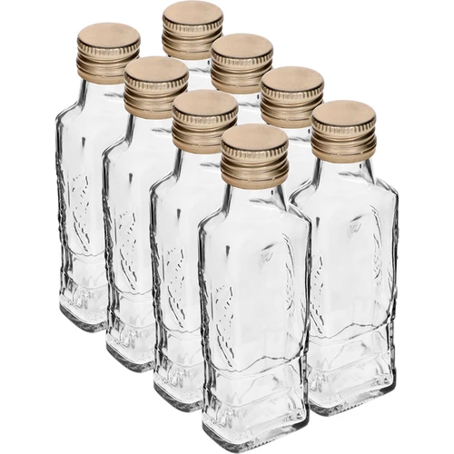 Fľaša Flora 100 ml so skrutkovacím uzáverom fi28, 8 ks.  - 1 ['fľaša na likér', ' fľaše na likér', ' fľaša na alkohol', ' ozdobné fľaše na alkohol', ' sklenená fľaša na alkohol', ' fľaše na pálenku na svadbu', ' fľaša na likér', ' ozdobné fľaše', ' fľaša na vodku', ' fľaša na vodku.']