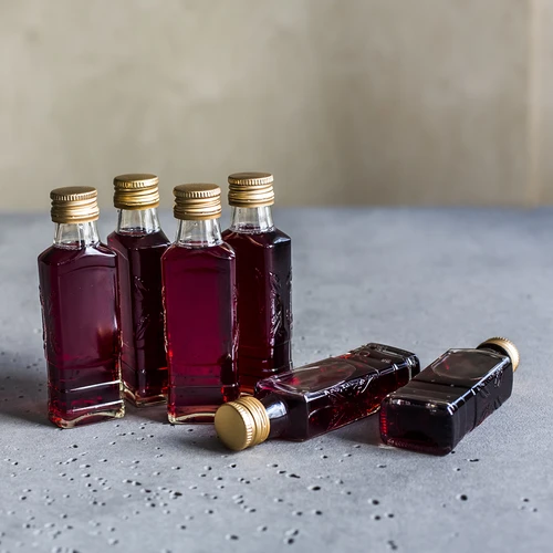 Fľaša Flora 100 ml so skrutkovacím uzáverom fi28, 8 ks. - 9 ['fľaša na likér', ' fľaše na likér', ' fľaša na alkohol', ' ozdobné fľaše na alkohol', ' sklenená fľaša na alkohol', ' fľaše na pálenku na svadbu', ' fľaša na likér', ' ozdobné fľaše', ' fľaša na vodku', ' fľaša na vodku.']