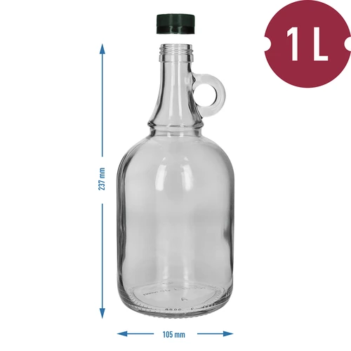 Fľaša Gallone 1L bez opletu, so skrutkovacím uzáverom - 4 ['fľaša na alkohol', ' ozdobné fľaše na alkohol', ' sklenená fľaša na alkohol', ' fľaše na pálenku na svadbu', ' fľaša na likér', ' fľaše na vodku', ' fľaša na vodku svadba', ' fľaša na vodku krstiny', ' fľaša na vodku prijímanie', ' fľaša na víno', ' fľaše na víno']