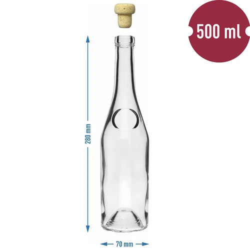 Fľaša Erbová 500 ml s hríbikovým korkom, 1 ks. - 6