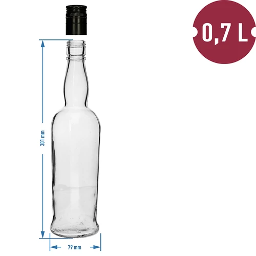 Fľaša Kapitánska 700 ml so skrutkovacím uzáverom, 1 ks. - 4
