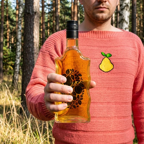 Fľaša Kláštorná 500 ml so skrutkovacím uzáverom a potlačou „Ovocie” vzor 1 - 8