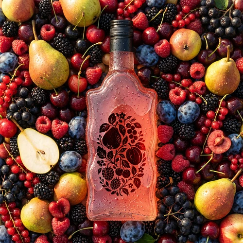 Fľaša Kláštorná 500 ml so skrutkovacím uzáverom a potlačou „Ovocie” vzor 1 - 6