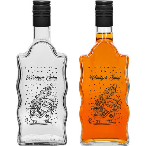 Fľaša Klasztorna 0,5 l s čiernym uzáverom a potlačou Mikuláša - 2