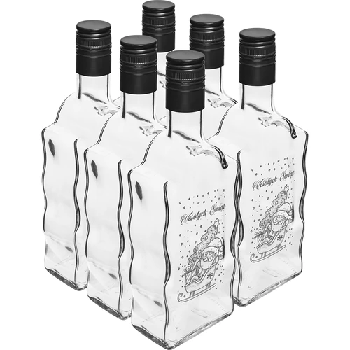 Fľaša Klasztorna 0,5 l s čiernym uzáverom a potlačou Mikuláša - 4