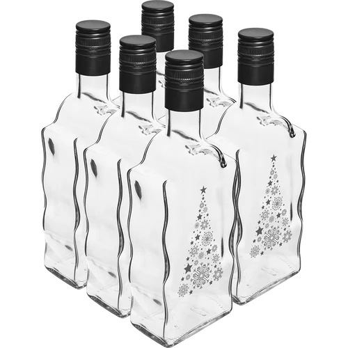 Fľaša Kláštorná 500 ml so skrutkovacím uzáverom, potlač „Vianočný stromček”, 1 ks. - 4