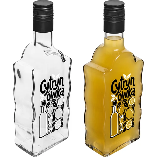 Fľaša Klasztorna 500 ml so skrutkovacím uzáverom a potlačou „Cytrynówka”, vzor 1 - 4