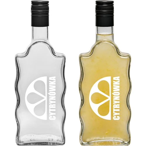 Fľaša Klasztorna 500 ml so skrutkovacím uzáverom a potlačou „Cytrynówka”, vzor 2 - 3