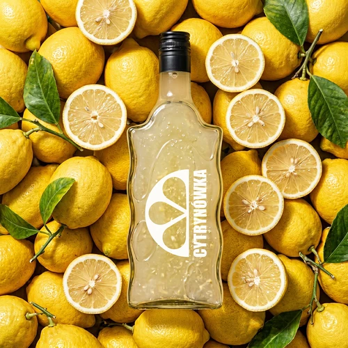Fľaša Klasztorna 500 ml so skrutkovacím uzáverom a potlačou „Cytrynówka”, vzor 2 - 6
