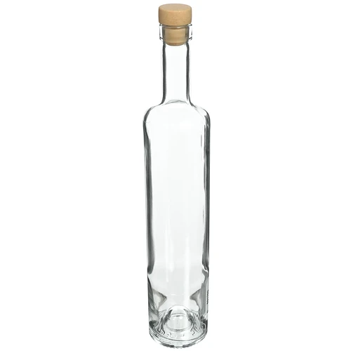 Fľaša Marina s korkom, biela 0,5 L  - 1 ['fľaša na alkohol', ' ozdobné fľaše na alkohol', ' sklenená fľaša na alkohol', ' fľaše na pálenku na svadbu', ' fľaša na likér', ' ozdobné fľaše na likéry']