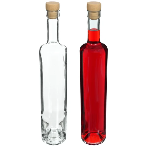 Fľaša Marina s korkom, biela 0,5 L - 3 ['fľaša na alkohol', ' ozdobné fľaše na alkohol', ' sklenená fľaša na alkohol', ' fľaše na pálenku na svadbu', ' fľaša na likér', ' ozdobné fľaše na likéry']