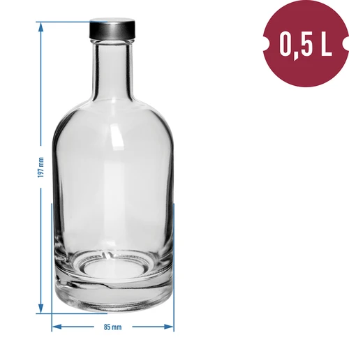 Fľaša Miss Barku biela 0,5 L - 2 ['fľaša na alkohol', ' ozdobné fľaše na alkohol', ' sklenená fľaša na alkohol', ' fľaše na pálenku na svadbu', ' fľaša na likér', ' ozdobné fľaše na likéry', ' fľaša 500 ml', ' 500ml']