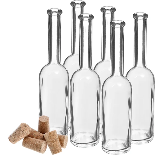 Fľaša na likér 100 ml 6 ks + 6 zátok - 3 ['fľaša na alkohol', ' ozdobné fľaše na alkohol', ' sklenená fľaša na alkohol', ' fľaše na pálenku na svadbu', ' fľaša na likér', ' fľaša na víno', ' fľaše na víno', ' likér']