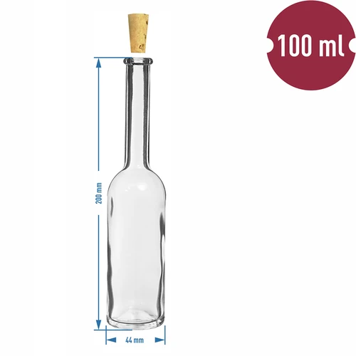 Fľaša na likér 100 ml 6 ks + 6 zátok - 8 ['fľaša na alkohol', ' ozdobné fľaše na alkohol', ' sklenená fľaša na alkohol', ' fľaše na pálenku na svadbu', ' fľaša na likér', ' fľaša na víno', ' fľaše na víno', ' likér']