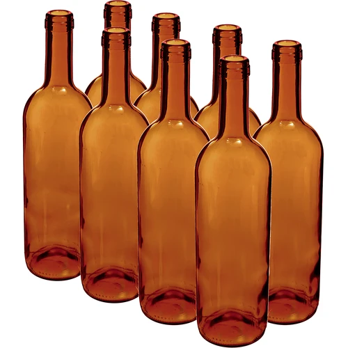 Fľaša na víno 0,75 L hnedá - balenie 8 ks.  - 1 ['fľaša 750ml', ' fľaša na víno', ' fľaša na víno', ' fľaše na víno', ' fľaše po víne', ' sklenená fľaša', ' fľaša na zátku', ' fľaše 0', '7', ' hnedé fľaše na víno']