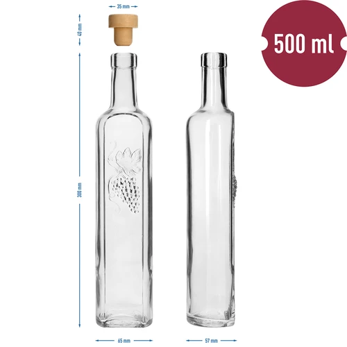 Fľaša NieWINNA 500 ml s korkom - 2 ['fľaša na likér', ' dekoratívna fľaša', ' fľaša s hroznom', ' fľaša na víno', ' fľaša na medovinu', ' fľaša na olej', ' fľaša na olej', ' fľaša s korkom', ' fľaša 500 ml', ' ozdobná fľaša', ' fľaša na darček']