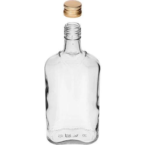 Fľaša Ploskačka 500 ml s uzáverom, 6 ks - 6 ['fľaša 500 ml', ' ploskačka', ' fľaša na likér', ' fľaša na alkohol', ' fľaša pol litra', ' sada fliaš']