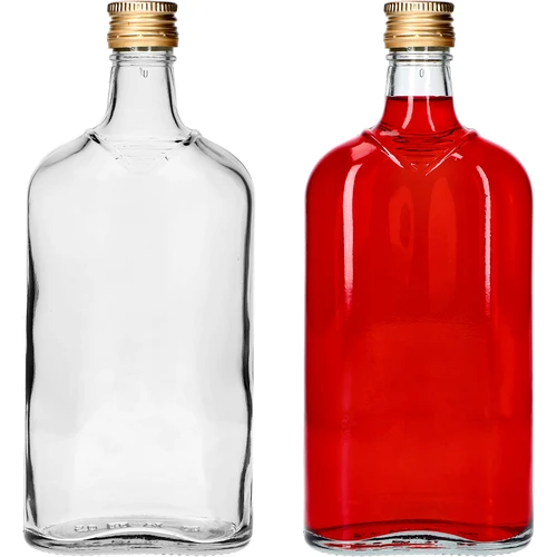 Fľaša Ploskačka 500 ml s uzáverom, 6 ks - 7 ['fľaša 500 ml', ' ploskačka', ' fľaša na likér', ' fľaša na alkohol', ' fľaša pol litra', ' sada fliaš']