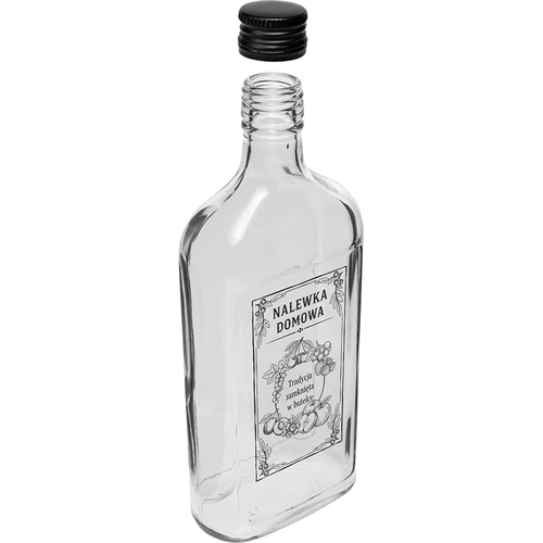 Fľaša ploskačka 500 ml so skrutkovacím uzáverom, potlač „Nalewka domowa”, 1 ks. - 3