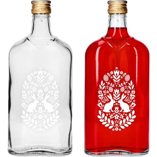 Fľaša ploskačka 500 ml so skrutkovacím uzáverom, potlač „Veľká noc", 1 ks.