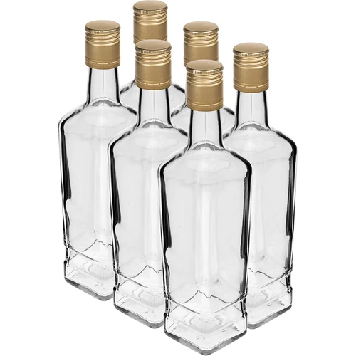 Fľaša Pryncypalna 500 ml so skrutkovacím uzáverom, 6 ks.  - 1 ['ozdobná fľaša', ' fľaša na vodku', ' fľaša na alkohol', ' fľaša na likér', ' ozdobné fľaše']