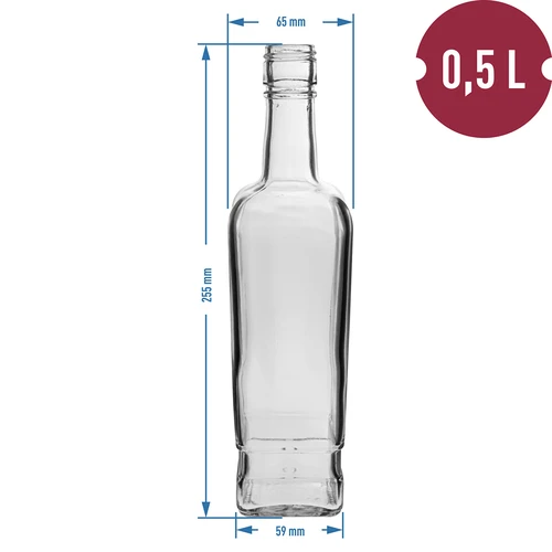 Fľaša Pryncypalna 500 ml so skrutkovacím uzáverom, 6 ks. - 6 ['ozdobná fľaša', ' fľaša na vodku', ' fľaša na alkohol', ' fľaša na likér', ' ozdobné fľaše']