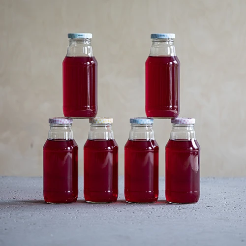 Fľaša TO na džús 330 ml s uzáverom fi 43 - 6 ks. - 5 ['fľaša na džús', ' fľaša 330 ml', ' fľaša Kubuś', ' fľaša na pretlak', ' fľaša na sirup', ' uzáver TO', ' uzáver s klikom', ' farebné uzávery', ' sada fliaš s uzávermi', ' na pasterizáciu']