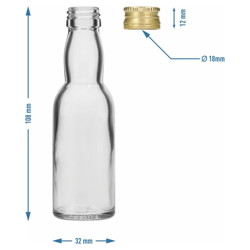 Fľaštička „Maluch” so zlatým uzáverom, 40 ml, 10 ks. - 8