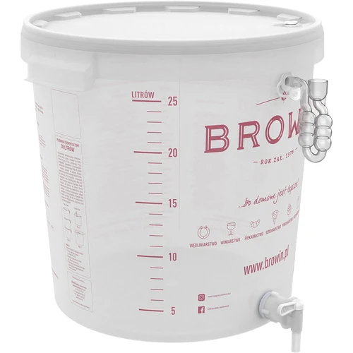 Fermentačná nádoba 30 L s vekom a kohútikom - 7 ['nádoba na fermentáciu', ' na víno', ' na pivo', ' na kvas', ' fermentačné vedro', ' vedro s mierkou', ' vedro so stupnicou', ' vedro s kohútikom']