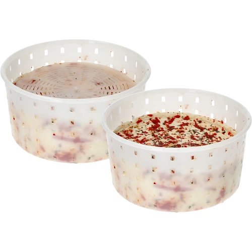 Forma syrárska okrúhla Ø 13 x 7 cm na 800 g - 4 ['forma syrárska', ' forma valec', ' syr', ' domáci syr', ' formovanie syra', ' domáci syr', ' forma syrárska', ' formička na syr', ' syrárstvo', ' ako vyrobiť syr', ' na syr', ' syr s syridlom']