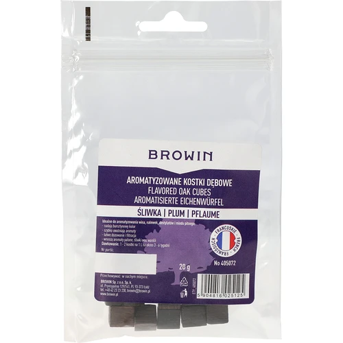 Francúzske dubové kocky, silno toastované, aromatizované – Slivka, 20 g - 2