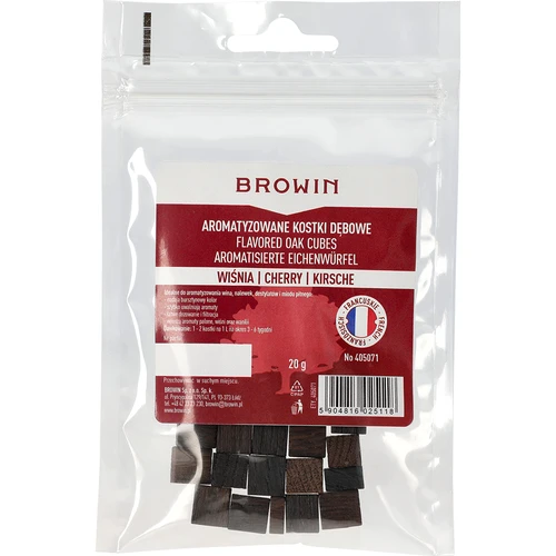 Francúzske dubové kocky, silno toastované, aromatizované – Višňa, 20 g - 2