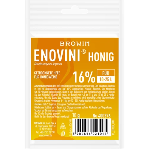 Getrocknete hefe für honigweine Enovini Honig 10g  - 1 ['kvasnice na medovinu', ' kvasnice na med', ' ako vyrobiť medovinu']