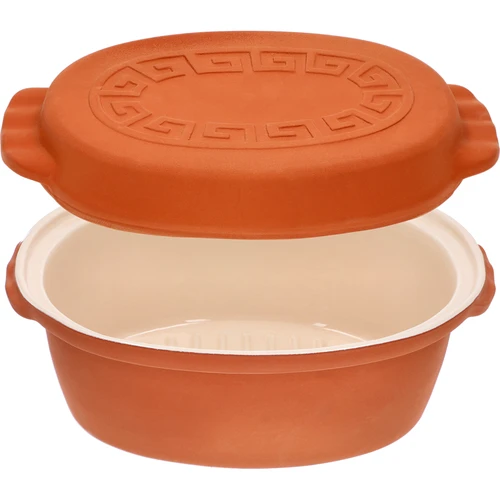 Glazovaný rímsky hrniec 4,5 L (meandry) - 3 ['rímsky hrniec', ' pečenie bez tuku', ' varenie v pare', ' zdravé varenie', ' na mäso', ' na pečenie mäsa', ' na chlieb', ' na ryby', ' pre vegetariánov', ' jedlá z jedného hrnca', ' jedlá pre deti', ' diétne jedlá', ' na pečenie chleba', ' rímsky hrniec smaltovaný', ' rímsky hrniec potiahnutý', ' rímsky hrniec glazovaný', ' hrniec z hliny', ' rímska nádoba', ' rímska forma', ' hlinený hrniec', ' rímsky hrniec s pokrievkou', ' nádoba s pokrievkou', ' nápad na darček']