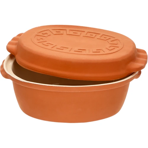 Glazovaný rímsky hrniec 4,5 L (meandry) - 7 ['rímsky hrniec', ' pečenie bez tuku', ' varenie v pare', ' zdravé varenie', ' na mäso', ' na pečenie mäsa', ' na chlieb', ' na ryby', ' pre vegetariánov', ' jedlá z jedného hrnca', ' jedlá pre deti', ' diétne jedlá', ' na pečenie chleba', ' rímsky hrniec smaltovaný', ' rímsky hrniec potiahnutý', ' rímsky hrniec glazovaný', ' hrniec z hliny', ' rímska nádoba', ' rímska forma', ' hlinený hrniec', ' rímsky hrniec s pokrievkou', ' nádoba s pokrievkou', ' nápad na darček']
