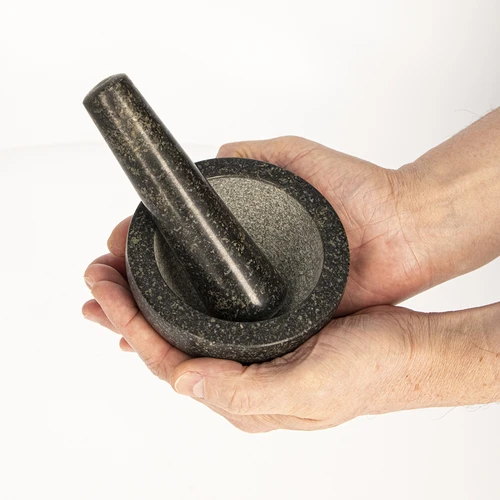 Granitový kuchynský mažiar - 10cm - 5 ['granitový mažiar', ' mažiar s tĺčikom', ' kamenný mažiar', ' mažiar z kameňa', ' kuchynský mažiar', ' mažiar na bylinky']