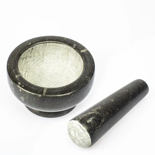 Granitový kuchynský mažiar - 10cm - 2 ['granitový mažiar', ' mažiar s tĺčikom', ' kamenný mažiar', ' mažiar z kameňa', ' kuchynský mažiar', ' mažiar na bylinky']