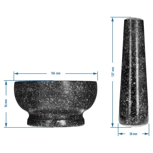 Granitový kuchynský mažiar - 10cm - 9 ['granitový mažiar', ' mažiar s tĺčikom', ' kamenný mažiar', ' mažiar z kameňa', ' kuchynský mažiar', ' mažiar na bylinky']
