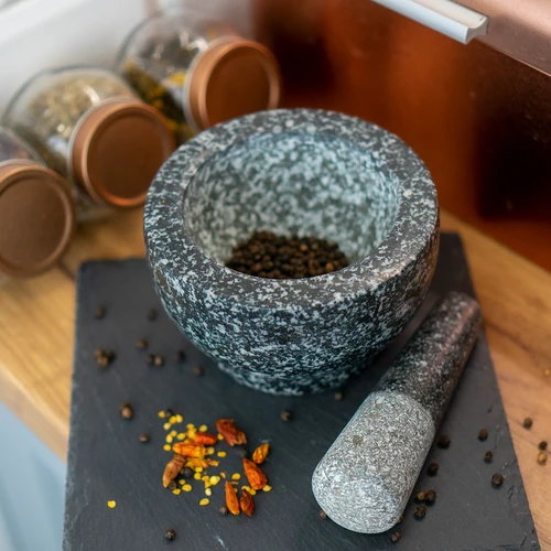 Granitový kuchynský mažiar s tĺčikom - 12 ['granitový mažiar', ' mažiar s tĺčikom', ' kamenný mažiar', ' mažiar z kameňa', ' kuchynský mažiar', ' mažiar na bylinky']