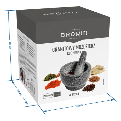 Granitový kuchynský mažiar s tĺčikom - 9 ['granitový mažiar', ' mažiar s tĺčikom', ' kamenný mažiar', ' mažiar z kameňa', ' kuchynský mažiar', ' mažiar na bylinky']