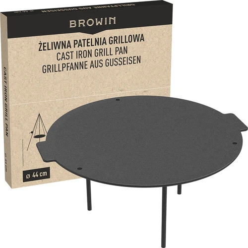 Grilovacia panvica, liatinová, fi 44 cm - 10 ['liatinová panvica', ' grilovacia panvica', ' veľká liatinová panvica', ' zavesená panvica', ' panvica na nožičkách', ' grilovanie', ' liatina na grilovanie', ' panvica na trojnožku', ' grilovanie v liatinových nádobách', ' atraktívne grilovanie', ' univerzálna liatinová panvica', ' grilovacia súprava', ' čo na darček', ' grilovanie inak', ' párty pri grile']
