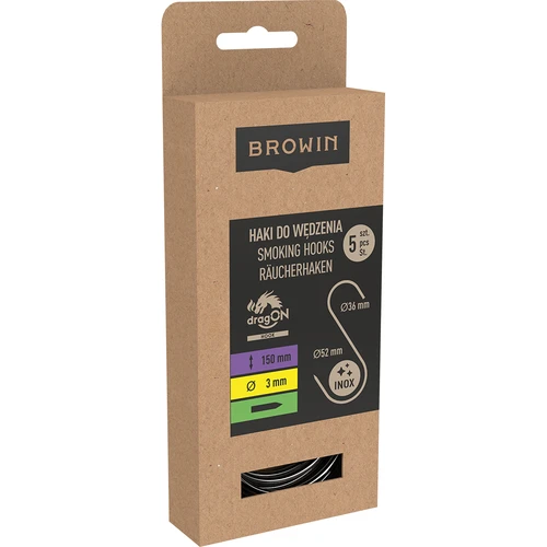 Háčiky na údenie – S, brúsené 3 mm x 150 mm, 5 ks - 3